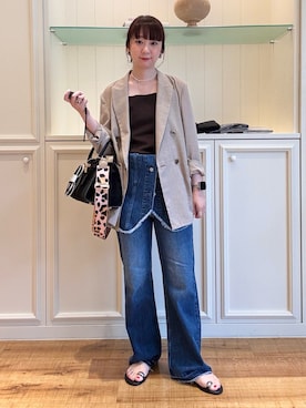 「アイテム（テーラードジャケット）」を使った、nol hirataさん（レディース・155cm）の夏コーディネート