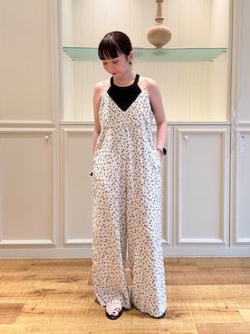 「パンツスタイル」｜「アイテム（オールインワン・サロペット）」を使った、nol hirataさん（レディース・155cm）の夏コーディネート
