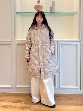 「NOLLEY’S（ノーリーズ）の【MAQWEL/マクウェル】ウォッシャブルタックワイドパンツ（その他パンツ）」を使った、nol hirataさん（レディース・155cm）の秋コーディネート