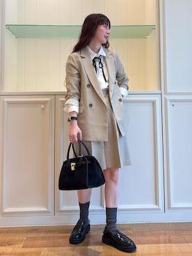 「セットアップスタイル」｜「アイテム（レッグウェア）」を使った、nol hirataさん（レディース・155cm）の秋コーディネート