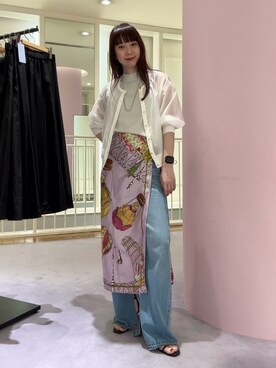 「アイテム（ニット/セーター、シルバー系）」を使った、nol hirataさん（レディース・155cm）の春コーディネート