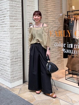 「NOLLEY’S（ノーリーズ）のアイテム（アクセサリー）」を使った、nol hirataさん（レディース・155cm）の夏コーディネート