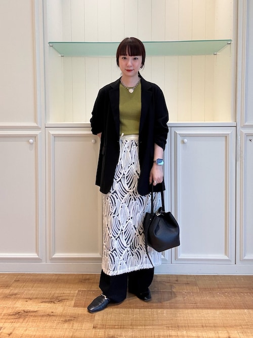 セール】《セットアップ対応》チュール刺繍タイトスカート（スカート