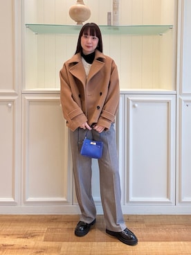 「アイテム（ピーコート）」を使った、nol hirataさん（レディース・155cm）の秋コーディネート