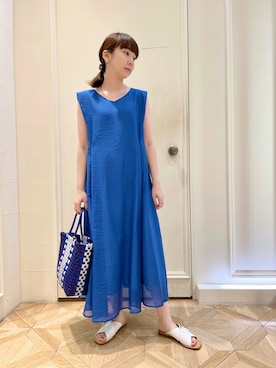 「真夏のアクティブスタイル」｜「アイテム（ワンピース）」を使った、nol hirataさん（レディース・155cm）の夏コーディネート