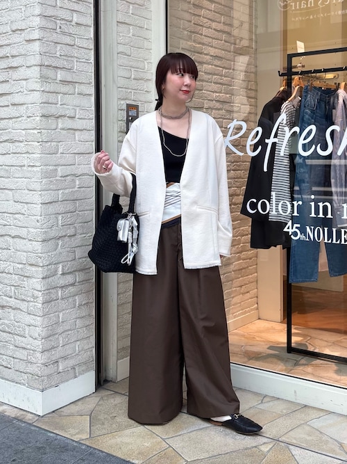 セール】ウォッシャブルFRINGE LIGHT JACKET(ノーカラージャケット セール】ウォッシャブルFRINGE LIGHT JACKET(ノーカラージャケット