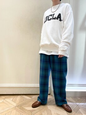 「NOLLEY'S goodman（ノーリーズグッドマン）のアイテム（スウェット）」を使った、nol hirataさん（レディース・155cm）の秋コーディネート