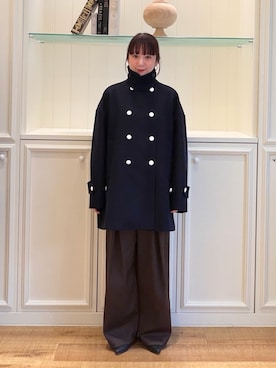 「アイテム（ピーコート、ブルー系）」を使った、nol hirataさん（レディース・155cm）の秋コーディネート