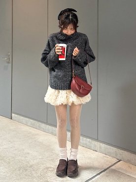 「アイテム（タイツ/ストッキング）」を使った、samayuさん（レディース・157cm）の秋コーディネート