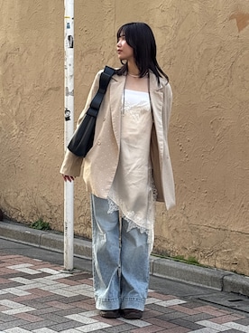 「EVOL（イーボル）のアイテム」を使った、samayuさん（レディース・157cm）の春コーディネート