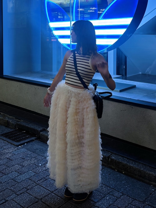 bibiyブラックフレアキャミソールスカート Bibiy.のスカートを使った人気ファッションコーディネート - WEAR