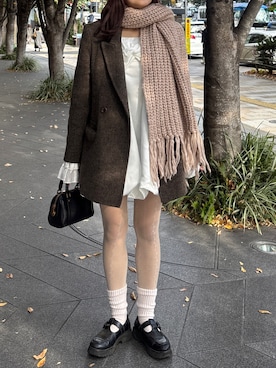 「アイテム（タイツ/ストッキング）」を使った、samayuさん（レディース・157cm）の秋コーディネート