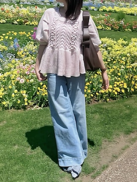 「H&M（エイチ・アンド・エム）のアイテム（パンツ）」を使った、samayuさん（レディース・157cm）の春コーディネート