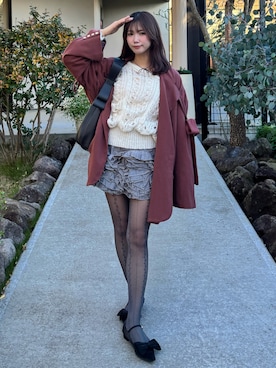 「アイテム（タイツ/ストッキング）」を使った、samayuさん（レディース・157cm）の秋コーディネート