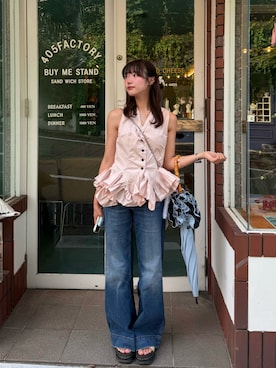 「GIUNON（ジウノン）のアイテム」を使った、samayuさん（レディース・157cm）の夏コーディネート