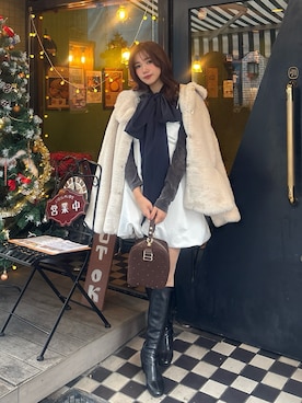 「アイテム（チョーカー）」を使った、samayuさん（レディース・157cm）の冬コーディネート