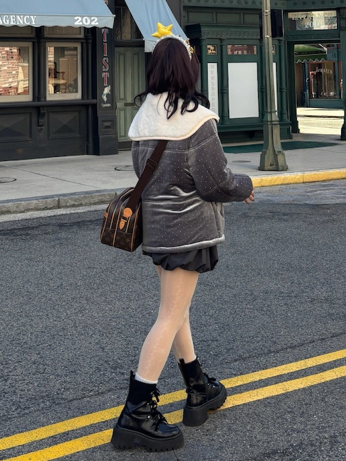 ラインストーンボアブルゾン（ブルゾン）｜Olu.（オルドット）の