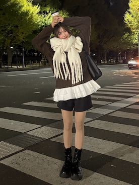 「アイテム（タイツ/ストッキング）」を使った、samayuさん（レディース・157cm）の秋コーディネート