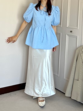 「ブルー x ホワイト」｜samayuさん（レディース・157cm）の春コーディネート