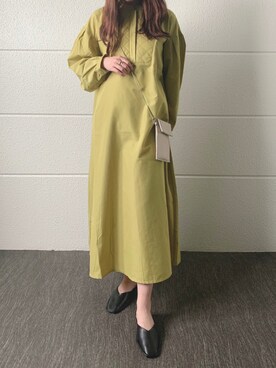 「ITEMS URBANRESEARCH（アイテムズ アーバンリサーチ）のアイテム（シャツワンピース）」を使った、manaさん（レディース・160cm）の夏コーディネート