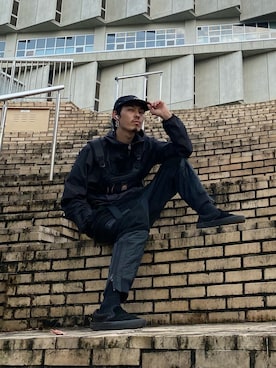 「oversize」｜「アイテム（ナイロンジャケット）」を使った、ctboi さん（メンズ・175cm）の冬コーディネート