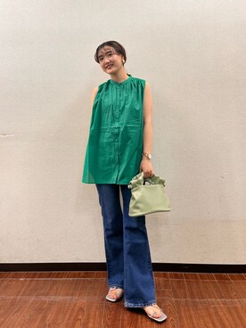 「フレアデニム」｜nanaseさん（レディース・158cm）の春コーディネート