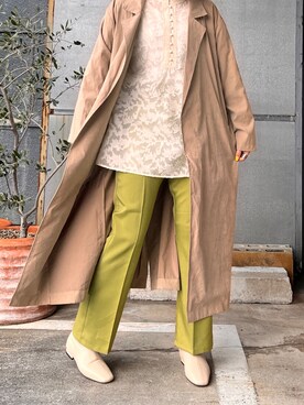 「ITEMS URBANRESEARCH（アイテムズ アーバンリサーチ）のアイテム（トレンチコート）」を使った、nanaseさん（レディース・158cm）の春コーディネート