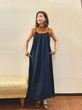 「ノースリーブニット」｜「アイテム（ワンピース/ドレス）」を使った、nanaseさん（レディース・158cm）の夏コーディネート
