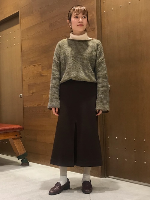 新品タグ付き☆フィルデフェール　ラムナイロンモヘヤ　ボートネックロングニット☆ FIL DE FER（フィルデフェール）の「ラムナイロンモヘヤ ボート