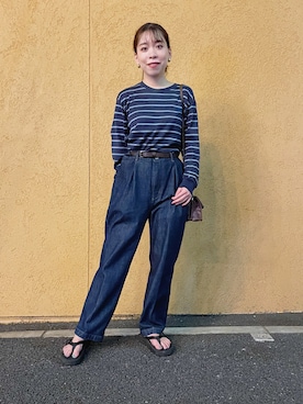 「nonnative（ノンネイティブ）のアイテム（ビーチサンダル）」を使った、miyakoさん（レディース・153cm）の秋コーディネート