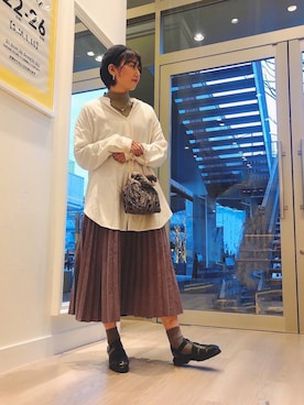 「moment+」｜「アイテム（ハンチング/ベレー帽）」を使った、ORientalTRaffic流山おおたかの森S・C店さん（レディース・157cm）の冬コーディネート