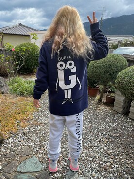 「Guess（ゲス）のアイテム（スウェットパンツ）」を使った、toyota62さん（レディース・152cm）の秋コーディネート