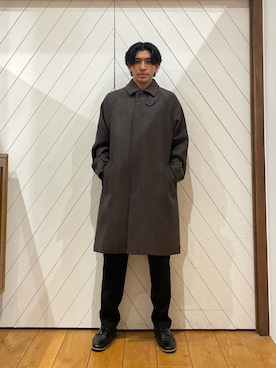 「アイテム（ステンカラーコート）」を使った、二宮　響さん（メンズ・178cm）の冬コーディネート