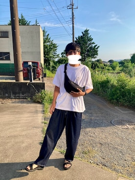 「アイテム（ショルダーバッグ）」を使った、kyさん（メンズ・174cm）の夏コーディネート