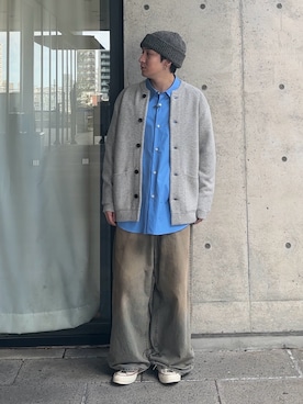 「URBAN RESEARCH DOORS（アーバンリサーチドアーズ）のハミルトンウールヘンリーネックニット（ニット/セーター）」を使った、ｵｶｲﾖｼﾋﾃﾞさん（メンズ・167cm）の秋コーディネート