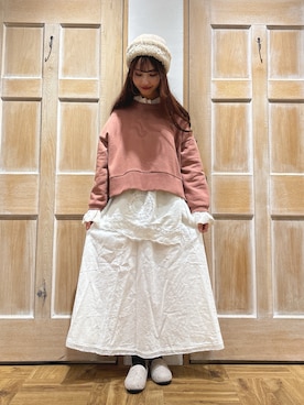 「刺繍」｜「アイテム（その他）」を使った、yurikaさん（レディース・157cm）の冬コーディネート