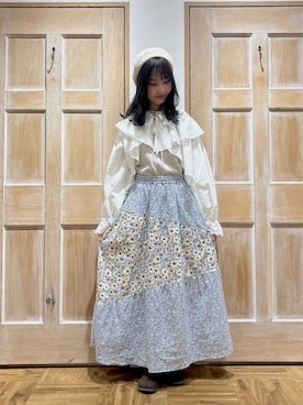 「サックスブルー」｜「アイテム（帽子）」を使った、yurikaさん（レディース・157cm）の冬コーディネート