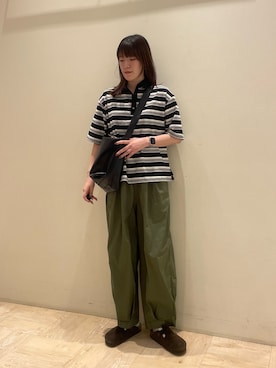 「アイテム（ポロシャツ）」を使った、イワナガさん（レディース・162cm）の秋コーディネート