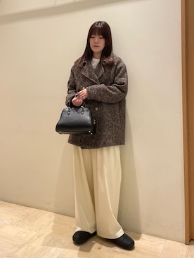 「アイテム（ピーコート）」を使った、イワナガさん（レディース・162cm）の冬コーディネート