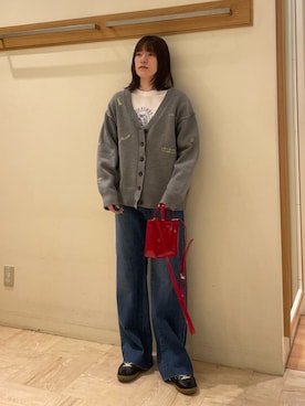 「ゆるニット」｜イワナガさん（レディース・162cm）の冬コーディネート