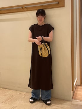「アイテム（かごバッグ）」を使った、イワナガさん（骨格ウェーブ・レディース・162cm）の夏コーディネート