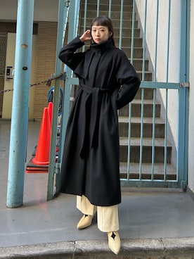 「Dessin de Mode（デッサンドモード）のアイテム（その他アウター）」を使った、saki togoさん（レディース・156cm）の秋コーディネート
