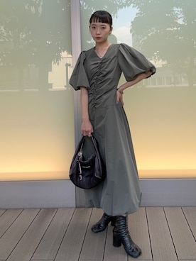 「LASTFRAME（ラストフレーム）のアイテム」を使った、saki togoさん（レディース・156cm）の春コーディネート