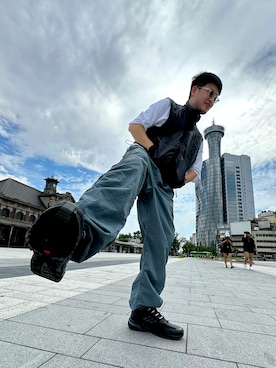 「BEAMS（ビームス）のアイテム（ナイロンジャケット）」を使った、waynewenyi さん（メンズ・177cm）の夏コーディネート