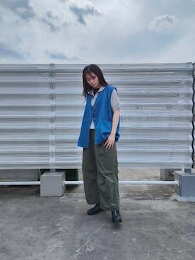 「スキッパーニット」｜「アイテム（ブーツ）」を使った、aさん（レディース・172cm）の夏コーディネート