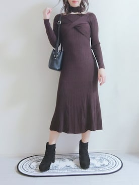 「Honeys（ハニーズ）のアイテム」を使った、みーさん（レディース・161cm）の冬コーディネート