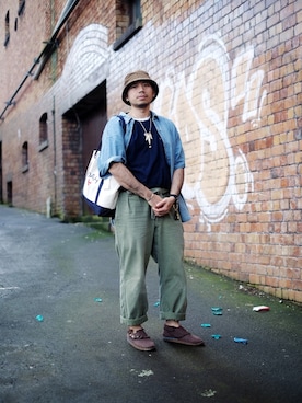 「NOAH（ノア）のアイテム（バッグ）」を使った、suryanto00さん（メンズ・170cm）の夏コーディネート