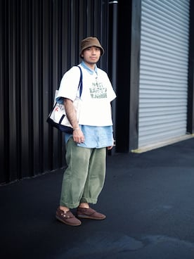 「NOAH（ノア）のアイテム（バッグ）」を使った、suryanto00さん（メンズ・170cm）の夏コーディネート
