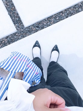 「H&M（エイチ・アンド・エム）のアイテム（シャツ/ブラウス、ホワイト系）」を使った、🅰🆈🆄🅼🅸さん（レディース・164cm）の夏コーディネート