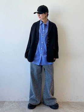 「Anui（アニュイ）のアイテム（帽子）」を使った、なっつさん（レディース・164cm）の春コーディネート